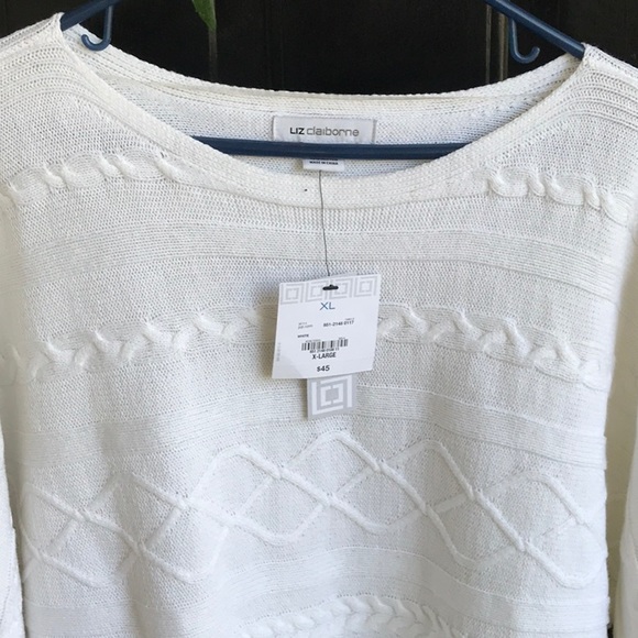 NWT!   Very nice pure white pullover sweater Sz XL - Picture 2 of 5
